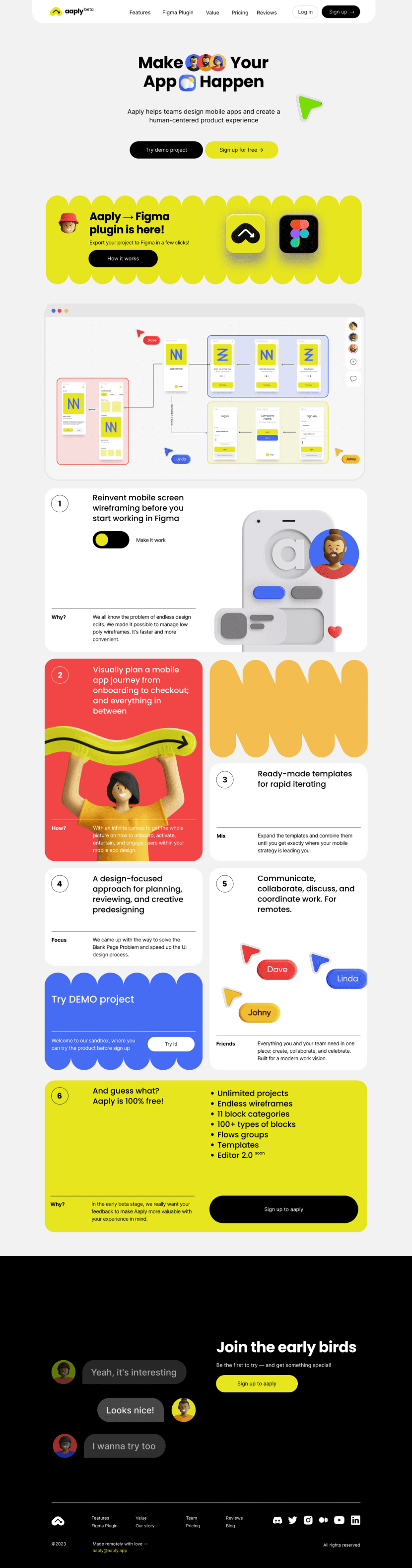 Aaply landing page website preview