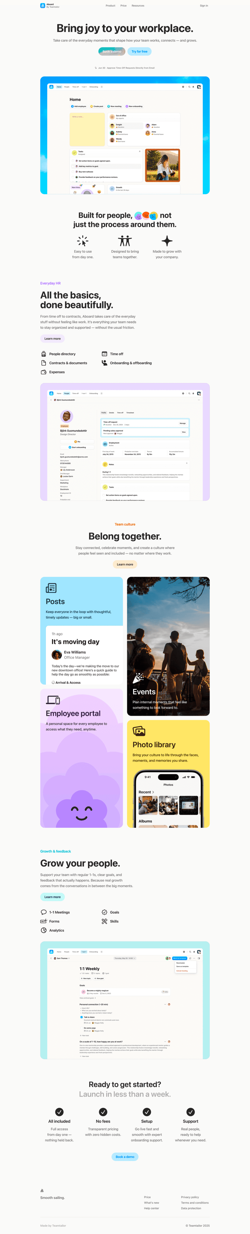 Aboard landing page full-page website screenshot
