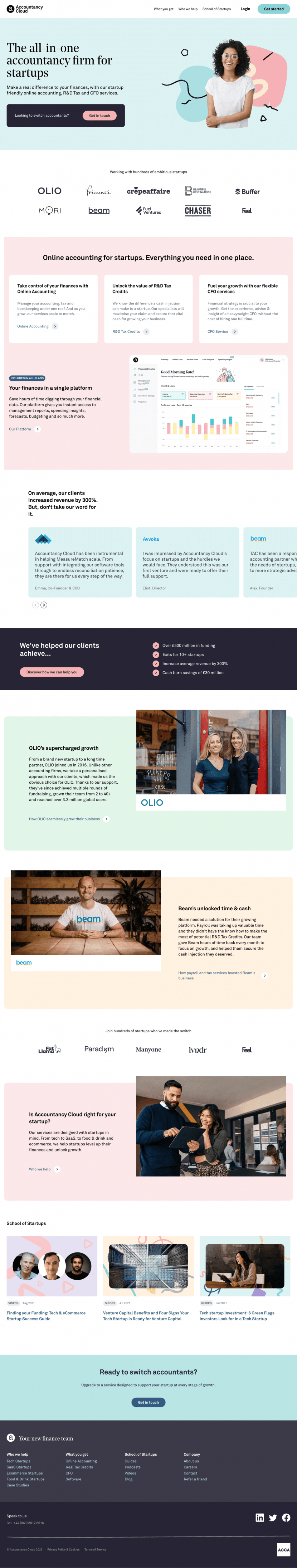 Accountancy Cloud landing page website preview