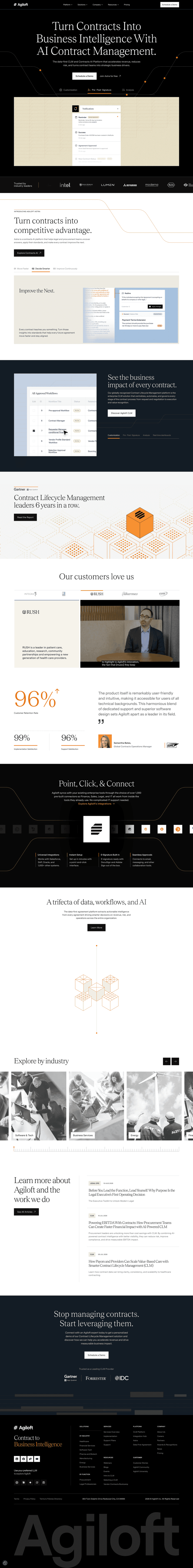 Agiloft landing page website preview