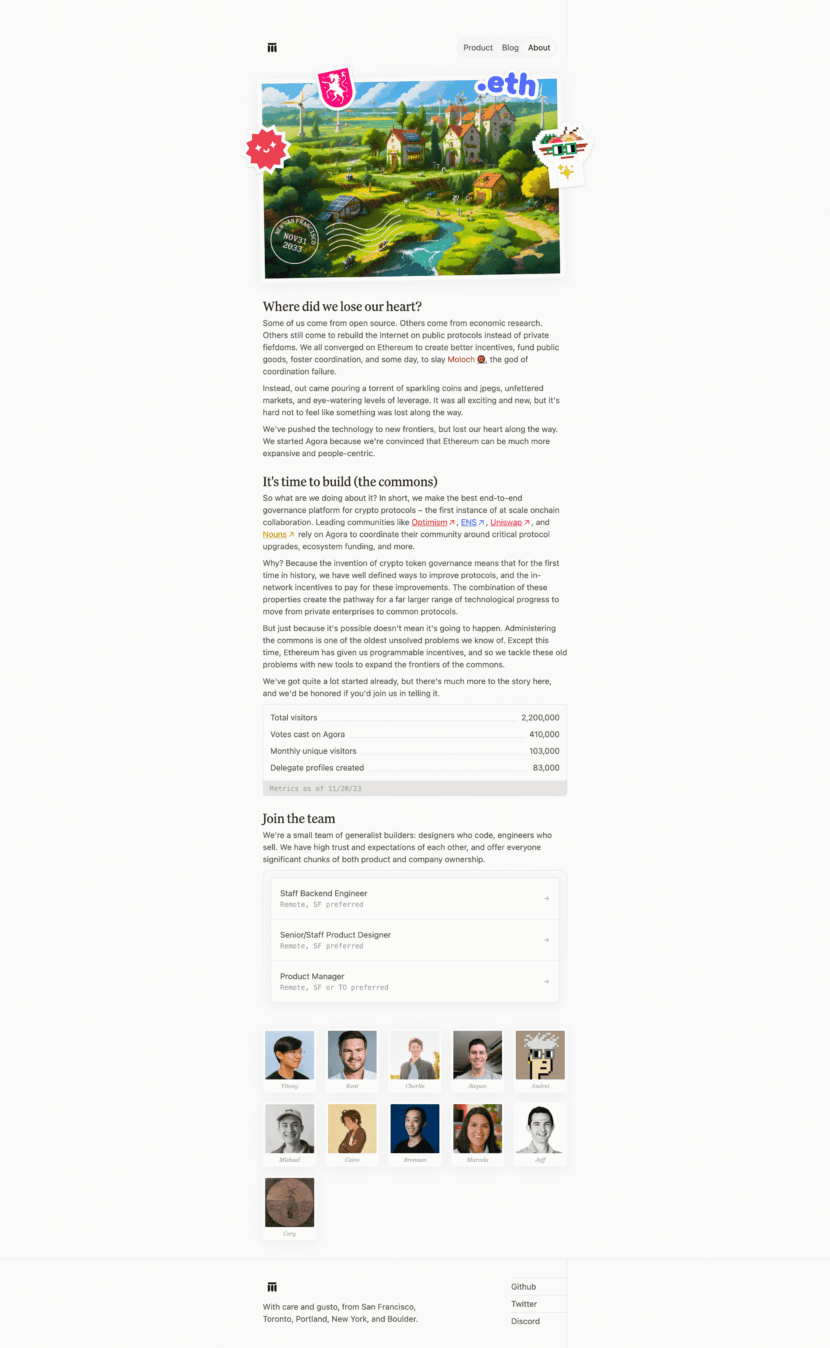 Agora about us website preview