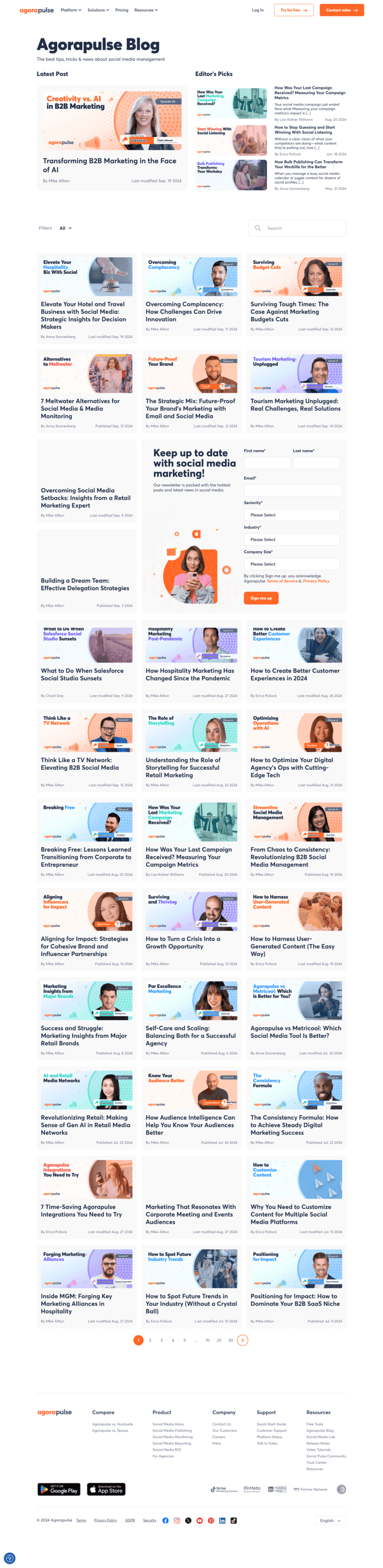Agorapulse blog website preview