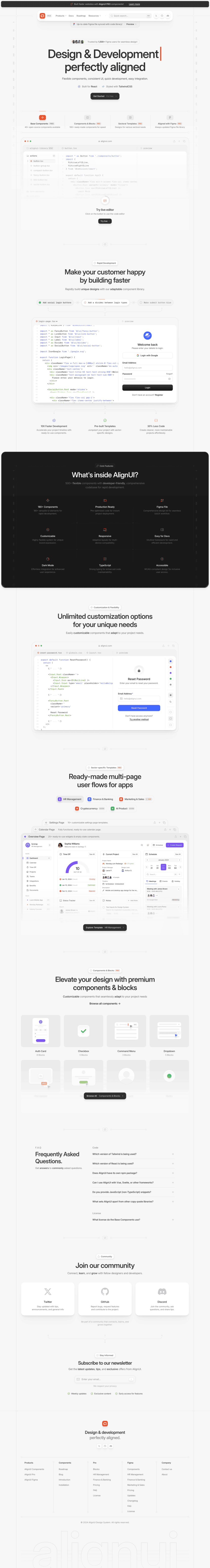 AlignUI landing page website preview