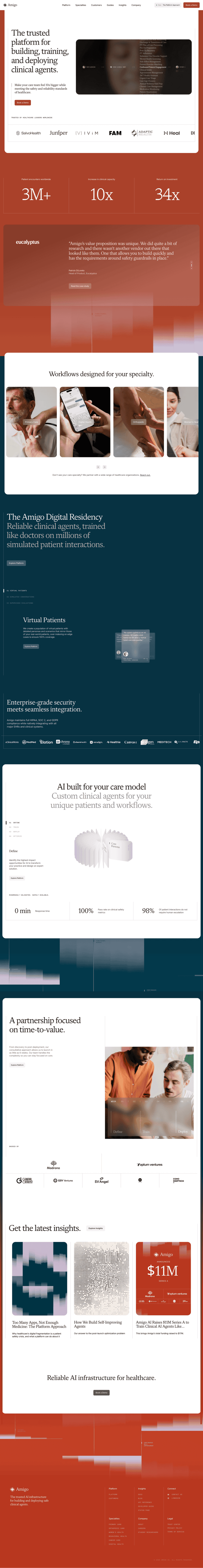 Amigo landing page website preview