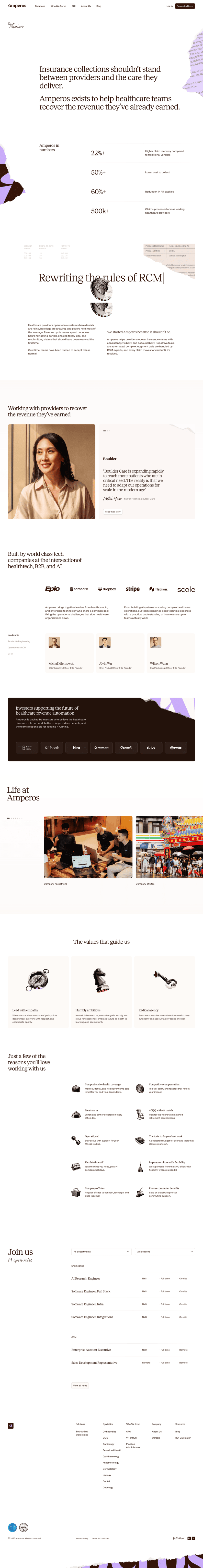 Amperos about us website preview