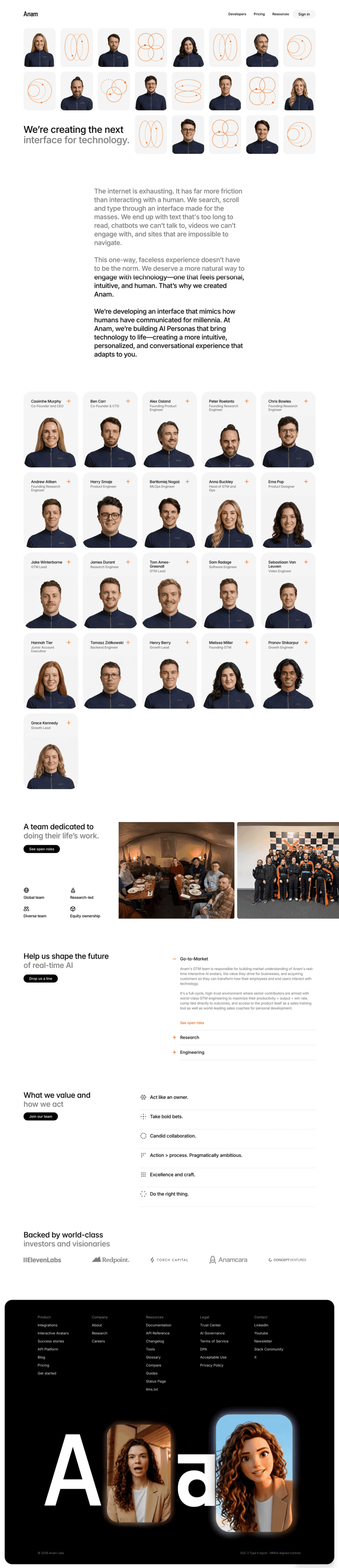 Anam about us website preview