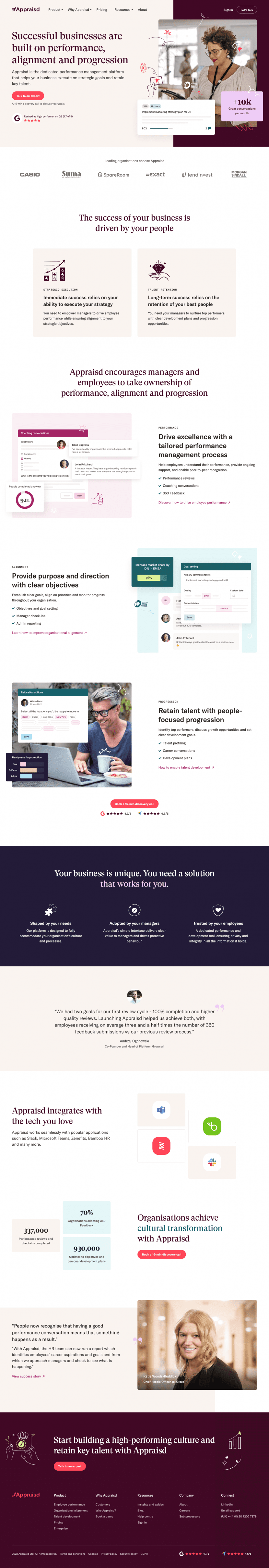 Appraisd landing page website preview