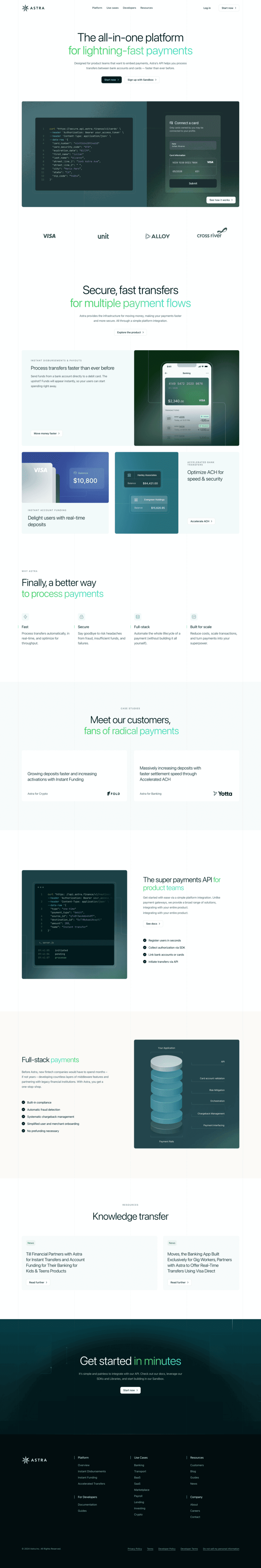 Astrafi landing page website preview