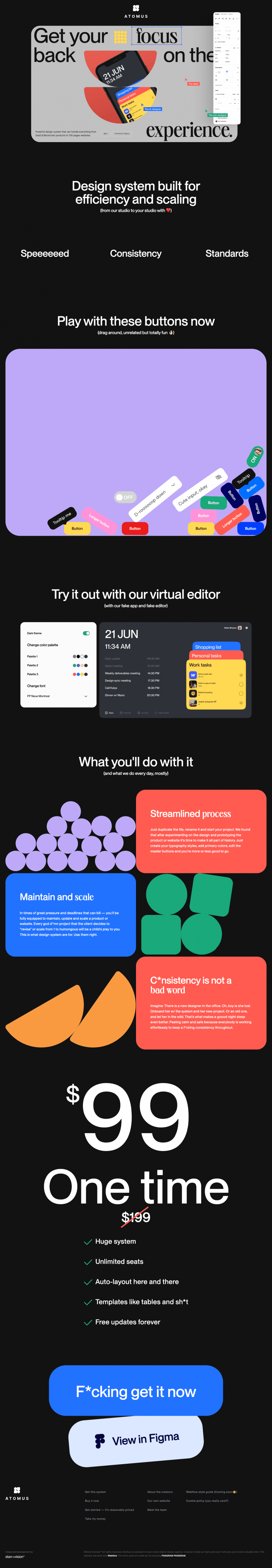 Atomus landing page website preview