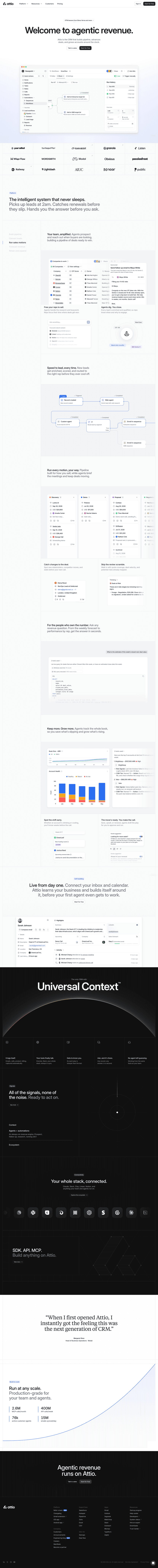 Attio landing page website preview