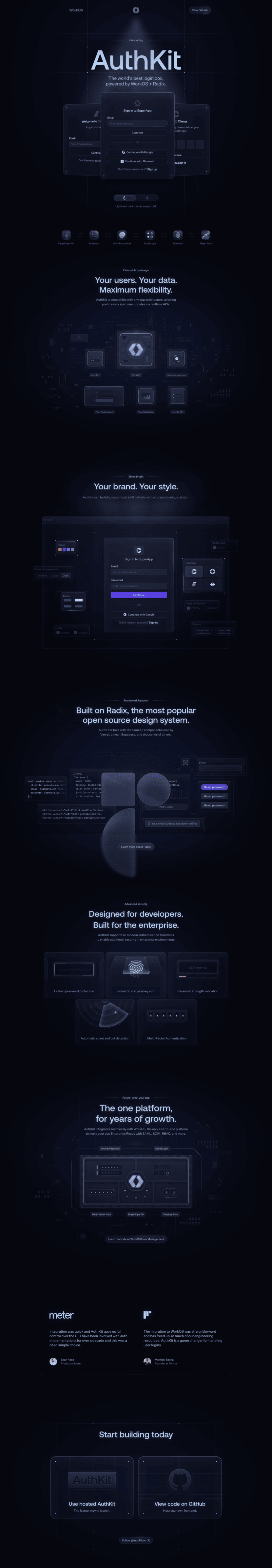 AuthKit landing page website preview