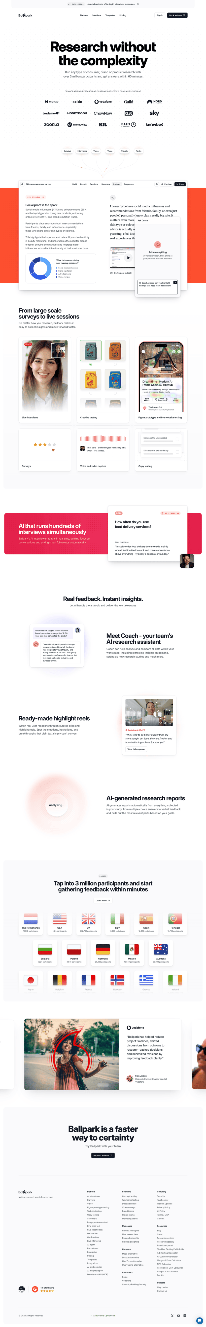 Ballpark landing page website preview