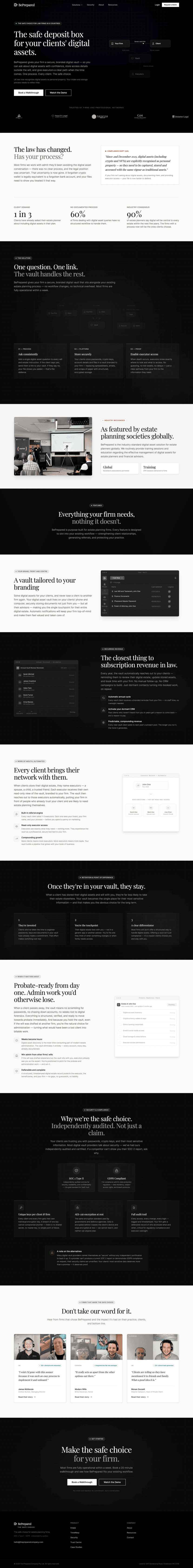 BePrepared landing page website preview