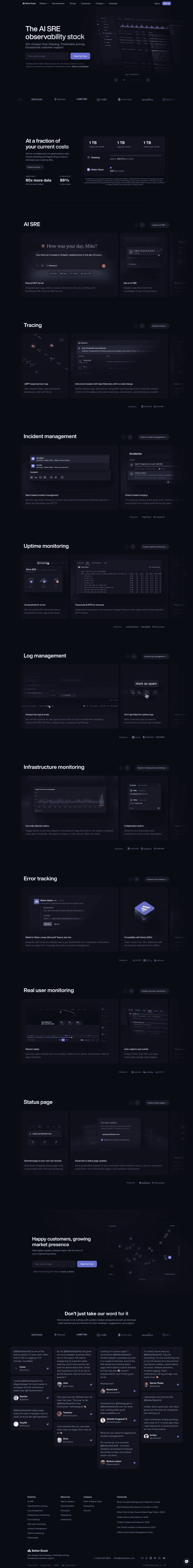 Better Stack landing page website preview