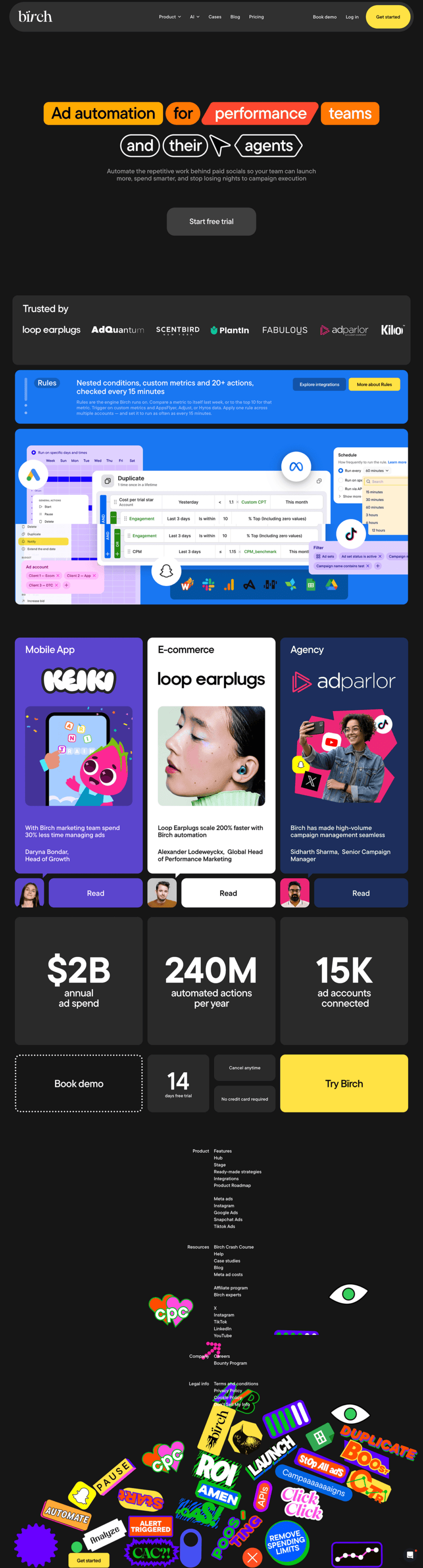 Bir.ch landing page website preview