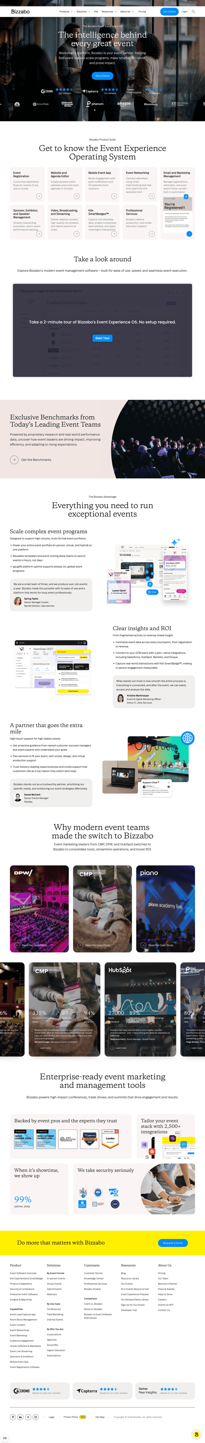 Bizzabo landing page full-page website screenshot