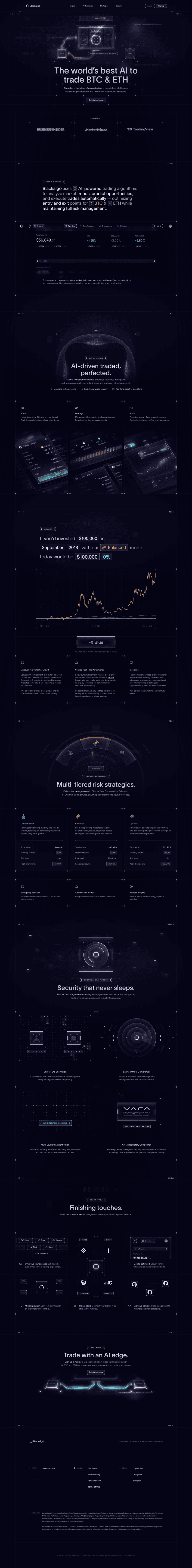 Blackalgo landing page website preview