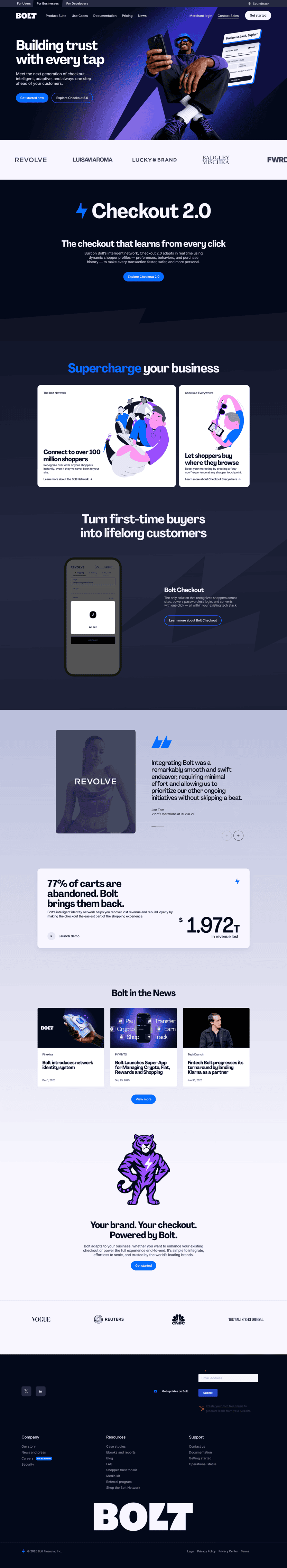 Bolt landing page website preview