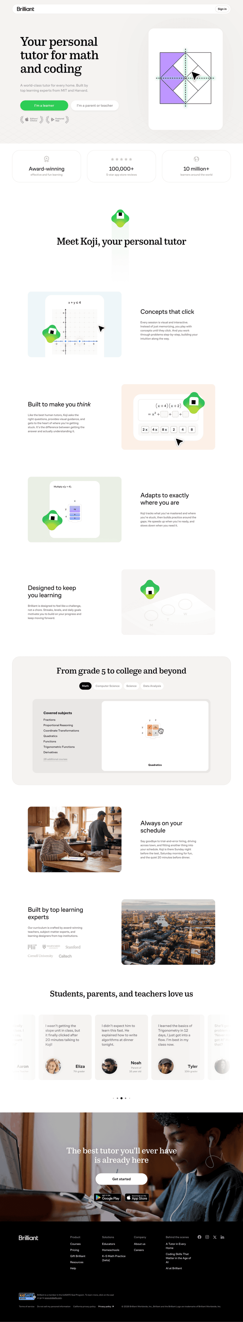 Brilliant landing page website preview