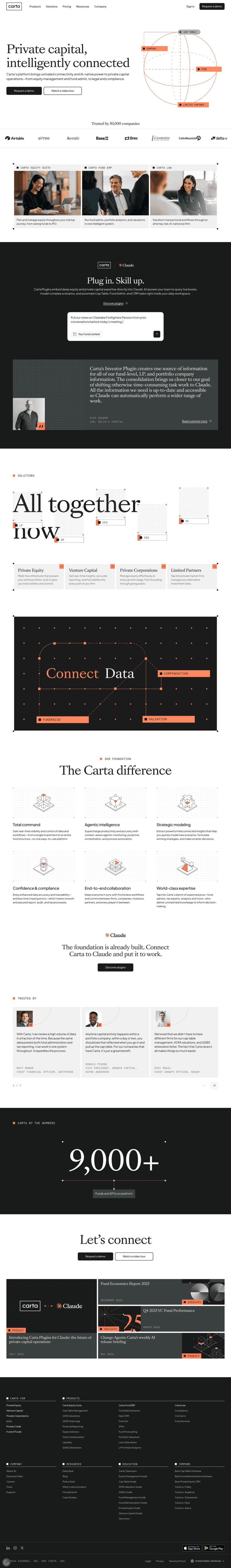 Carta landing page website preview