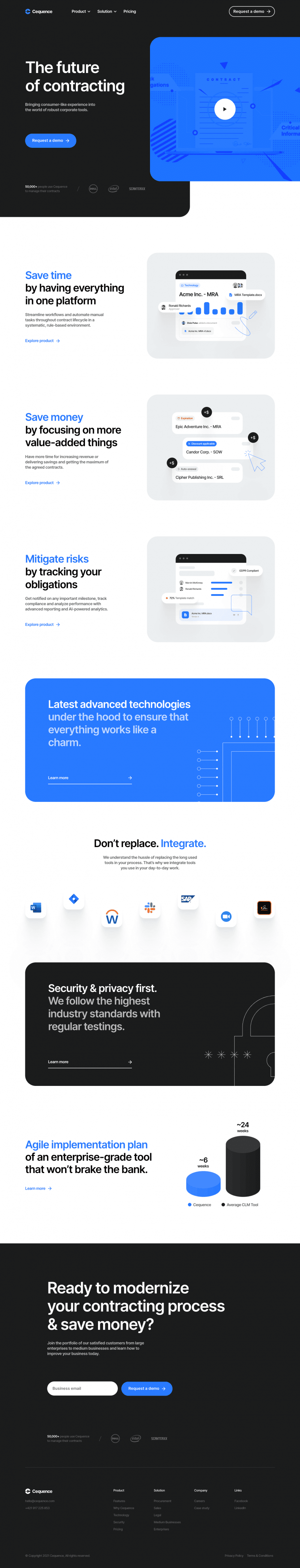 Cequence landing page website preview