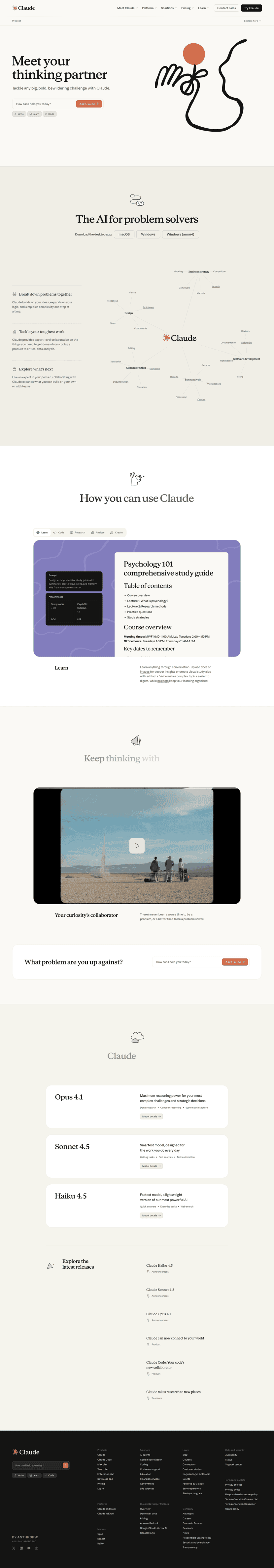 Claude landing page website preview