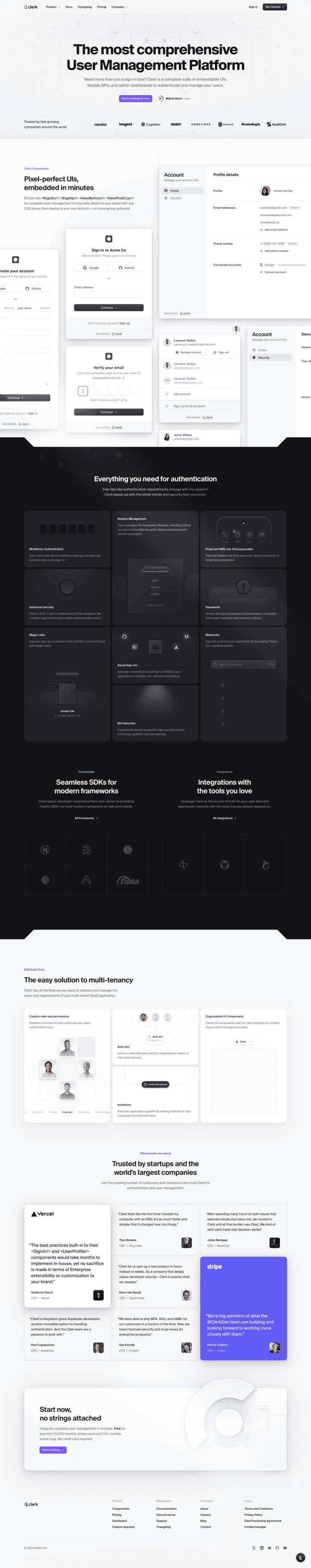 Clerk landing page website preview