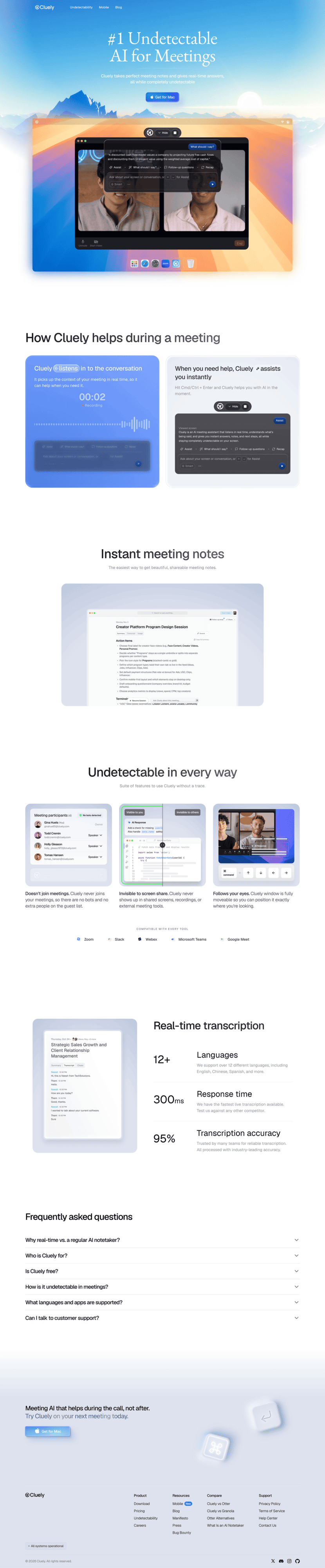 Cluely landing page website preview
