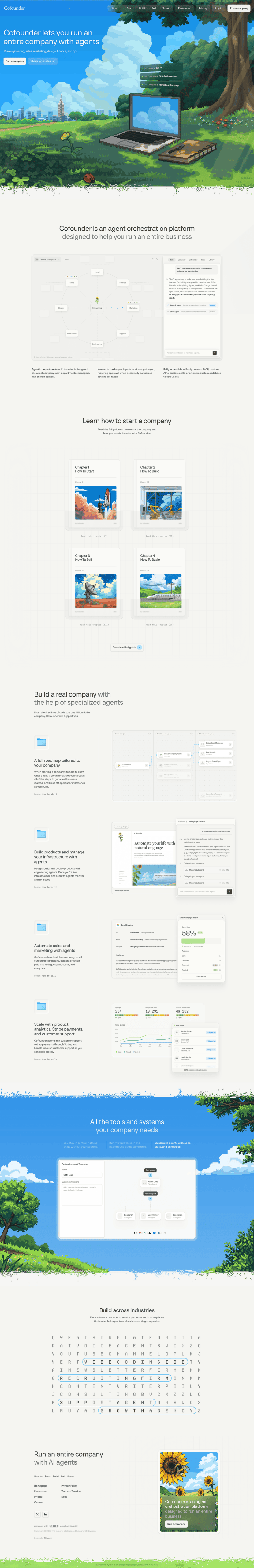 Cofounder landing page full-page website screenshot