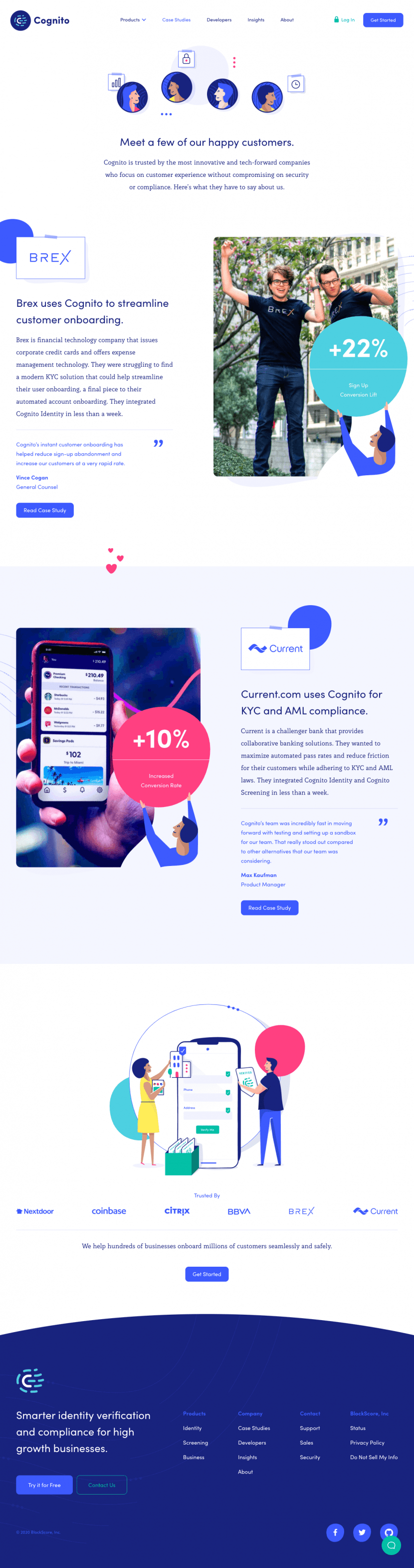Cognito testimonials website preview