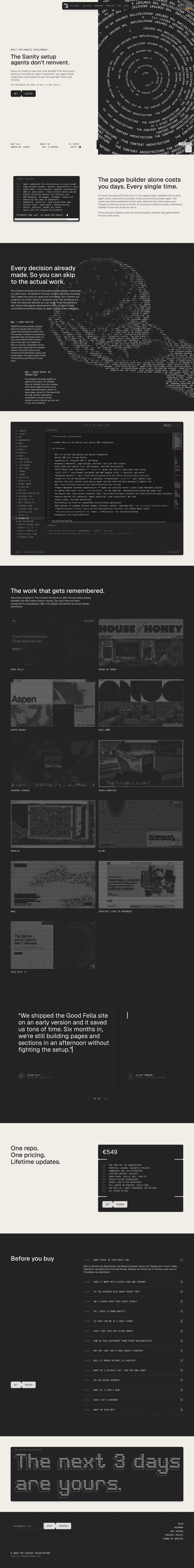 Content Architecture landing page full-page website screenshot