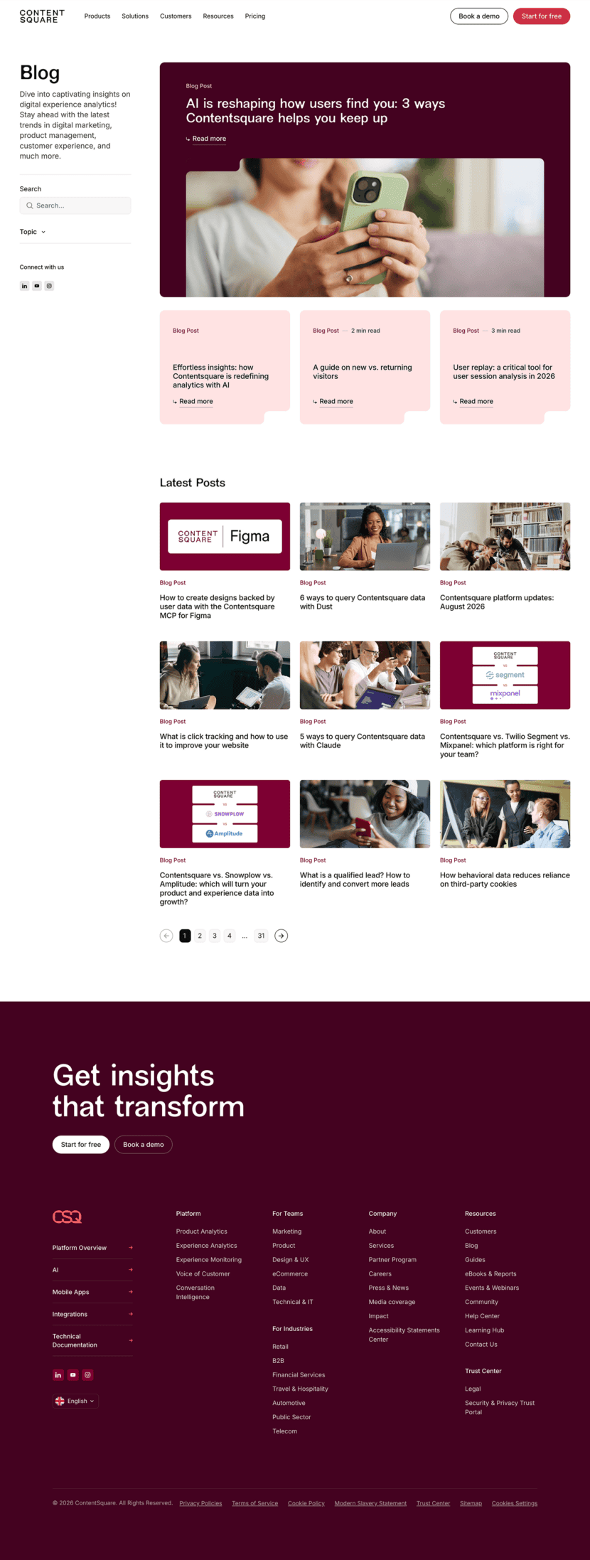 Content Square blog website preview