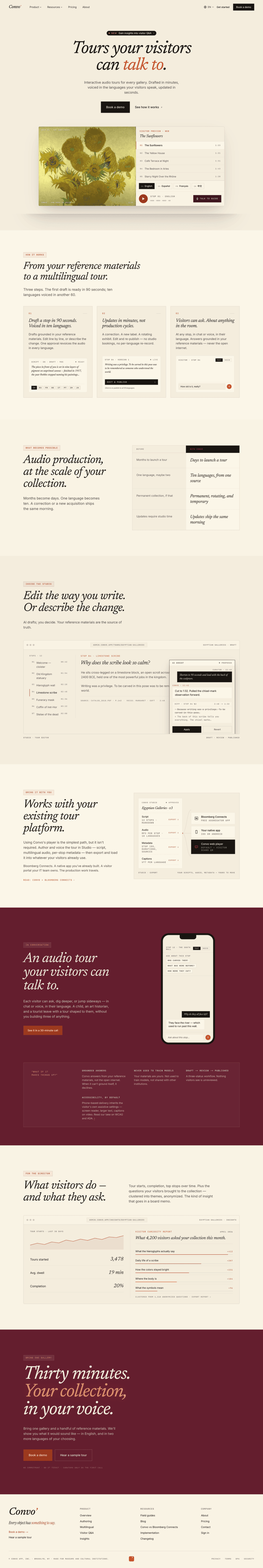 Convo landing page website preview