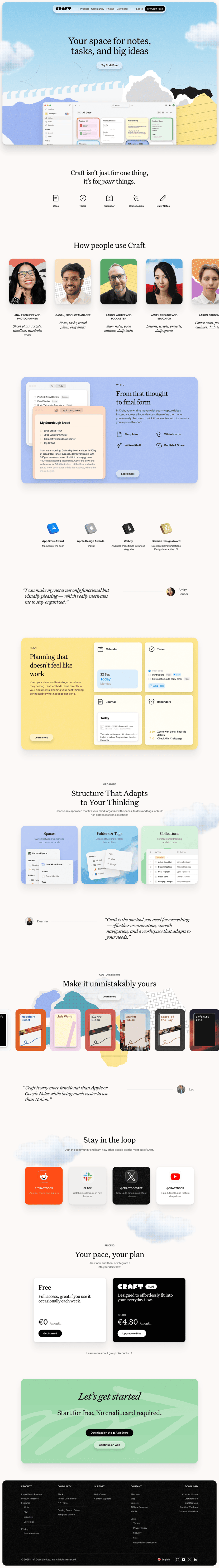 Craft landing page website preview