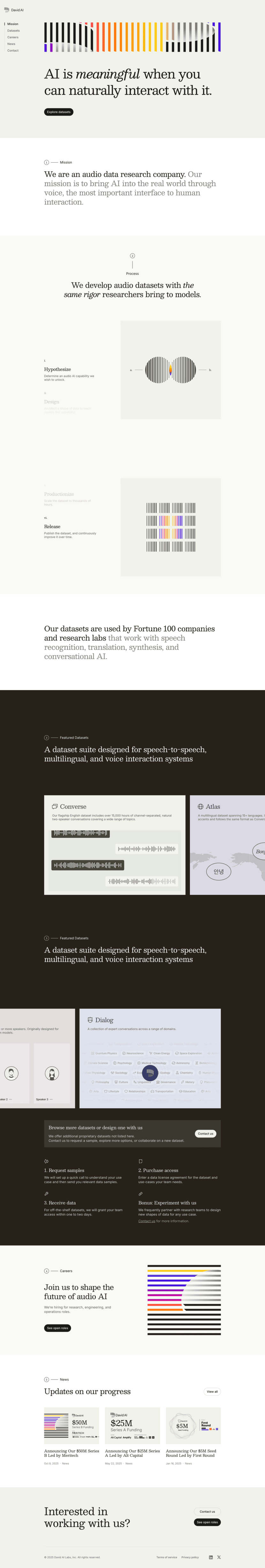David AI landing page website preview