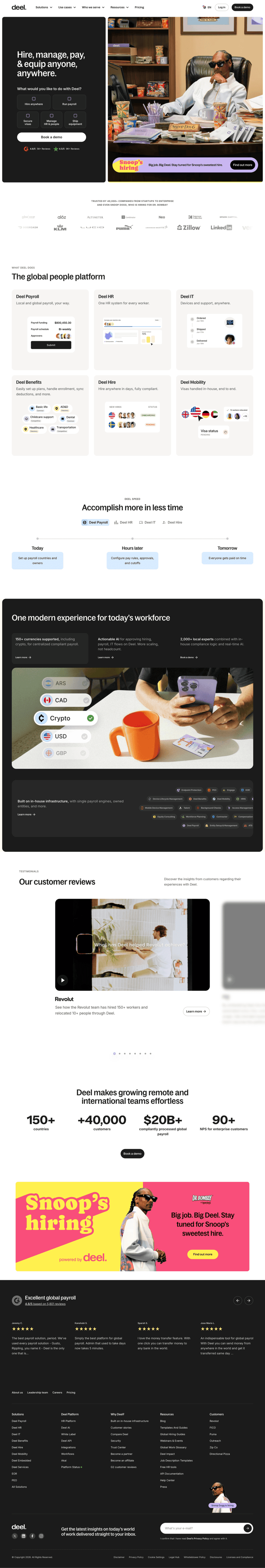 Deel landing page website preview