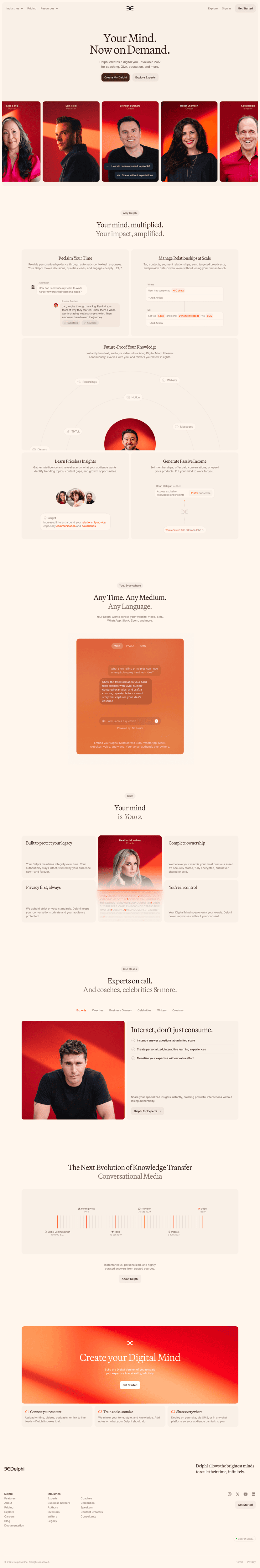 Delphi landing page full-page website screenshot