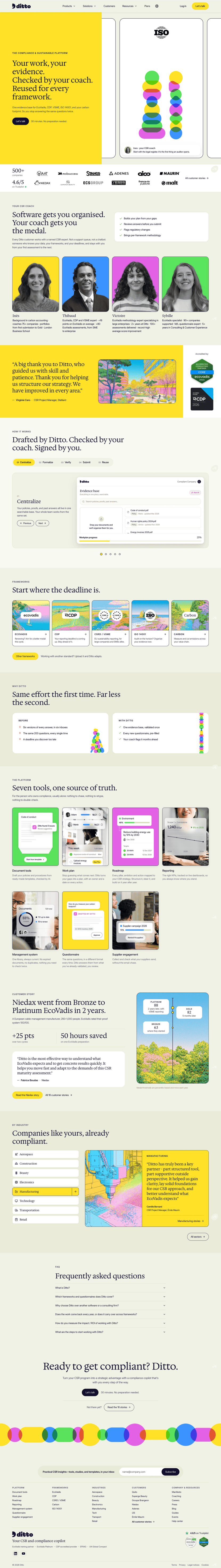 Ditto landing page full-page website screenshot