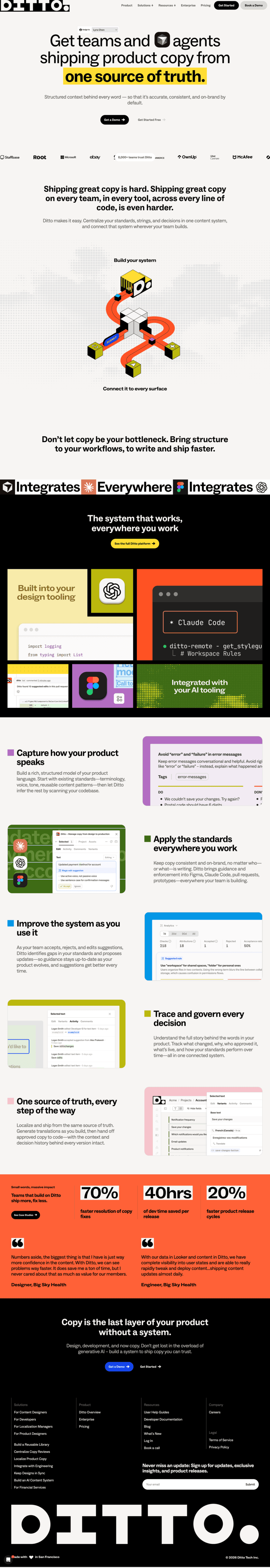 Ditto landing page website preview