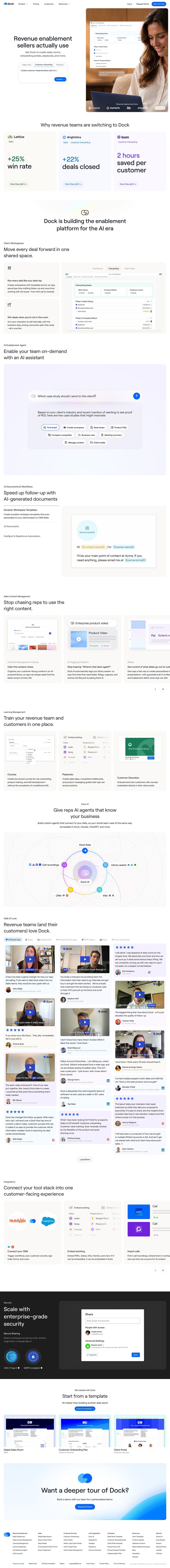 Dock landing page full-page website screenshot