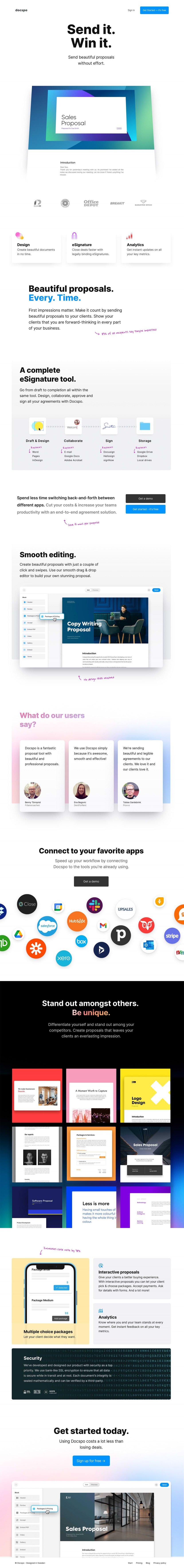 DocSpo landing page website preview