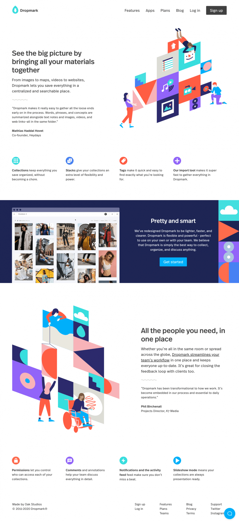 Dropmark features website preview