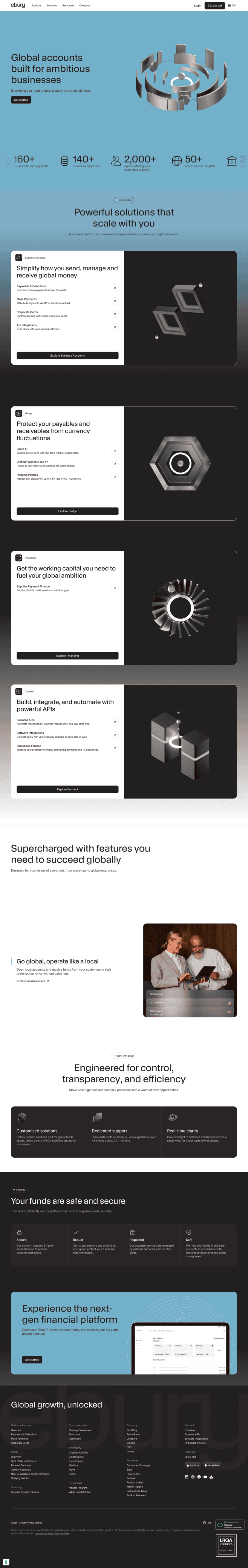 Ebury landing page website preview