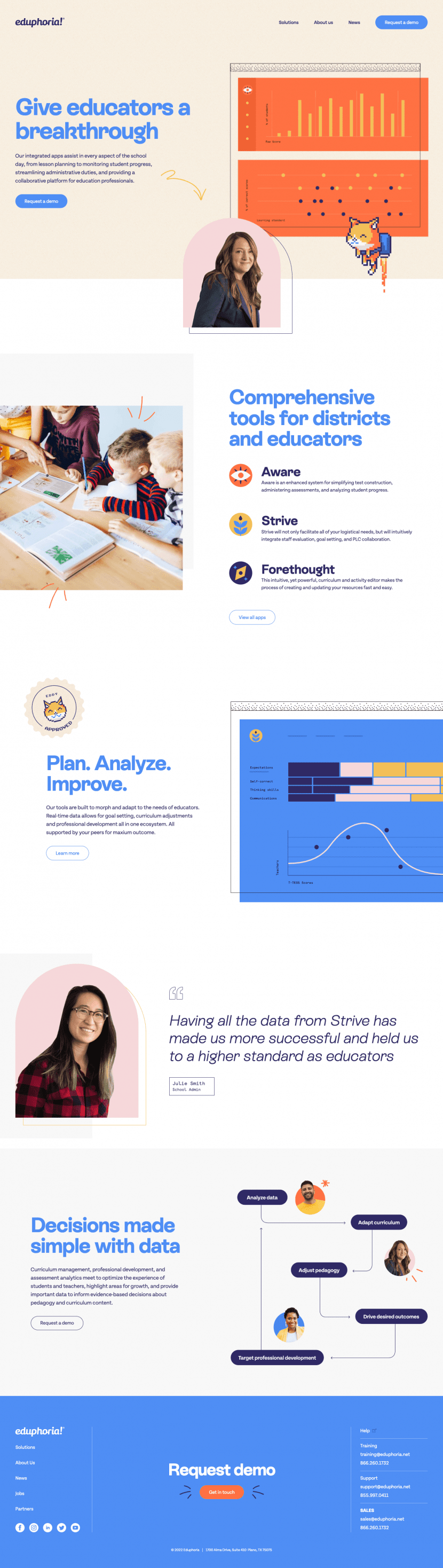 Eduphoria landing page website preview