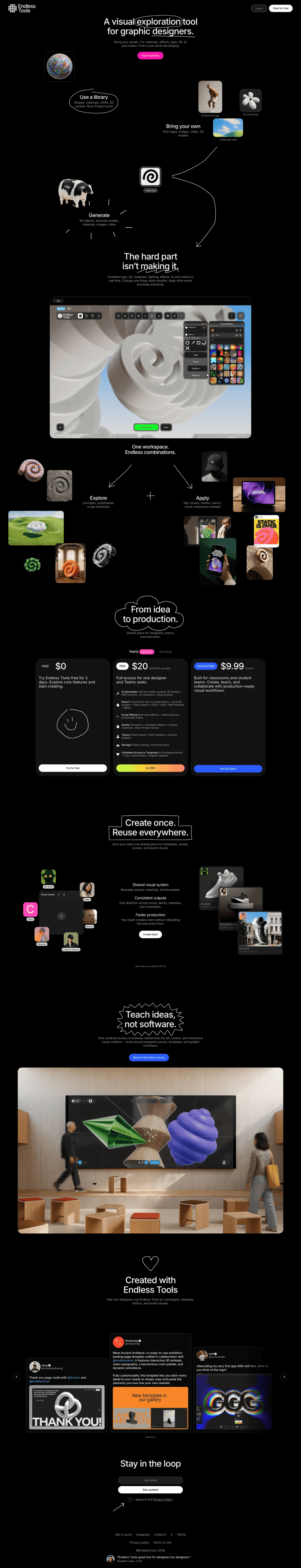 Endless Tools landing page website preview