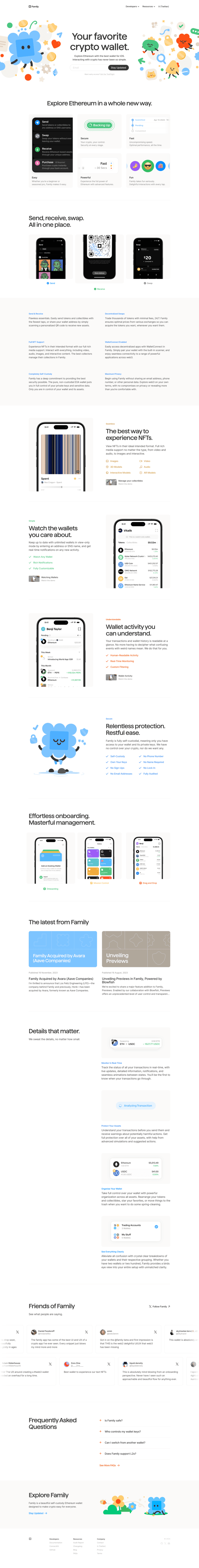Family landing page website preview