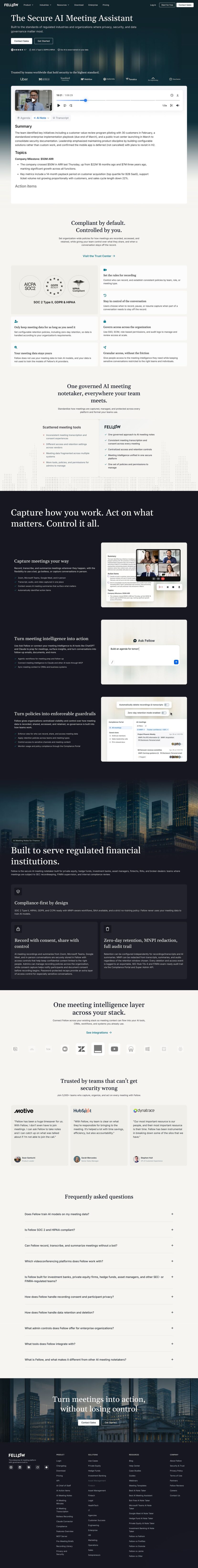 Fellow landing page website preview