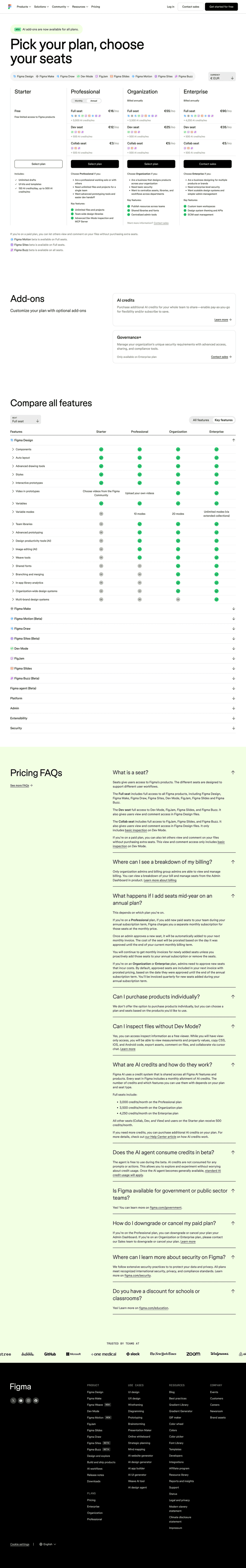 Figma pricing website preview