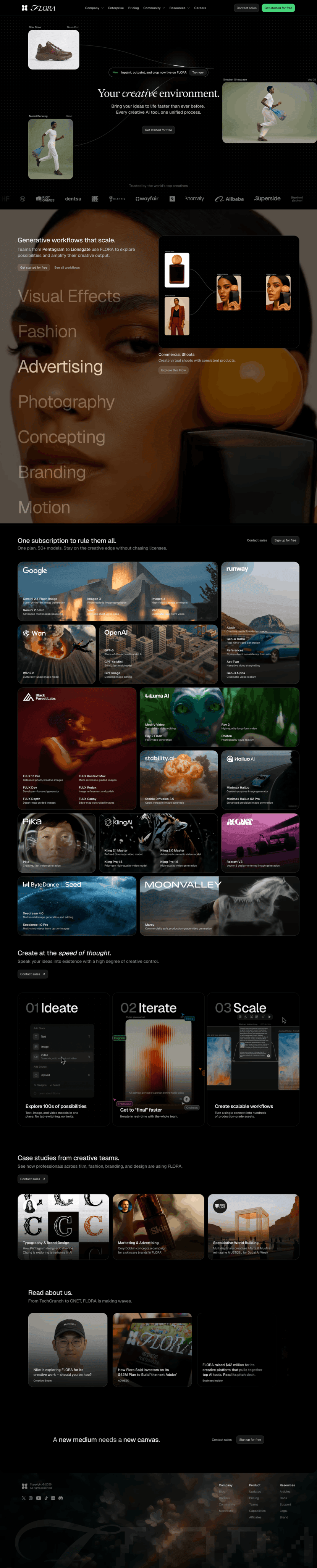 FLORA landing page website preview