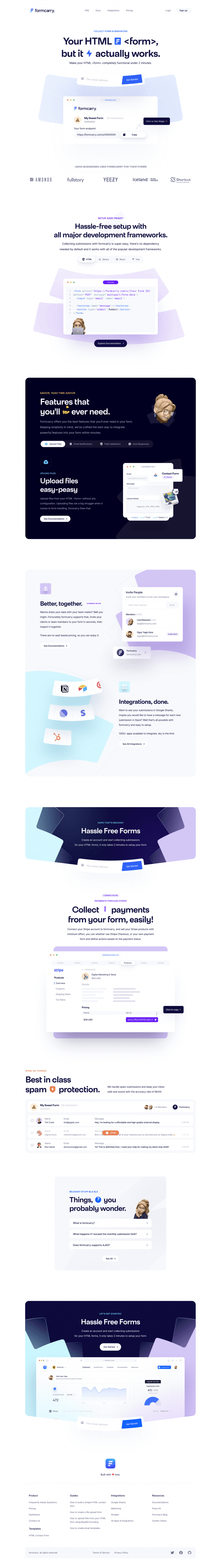 Formcarry landing page website preview